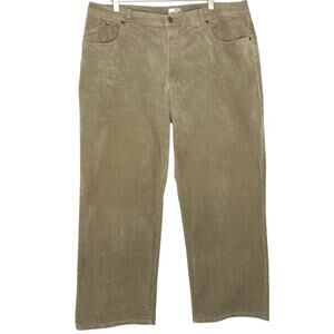 Chico's Corduroy Pants Beige Taupe Wide Leg High Rise XL 18 Short Bohochic Retro